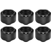 Thermaltake Pacific C-PRO G1/4 PETG Tube 16mm OD Compression – Black, Verbindung schwarz, 6 Stück